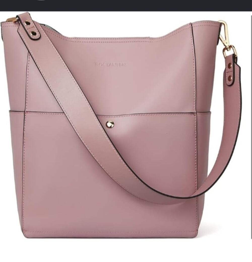 Baby Pink leather Tote by Bostatent